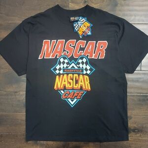 Vintage Nascar Cafe tee Shirt 90s Mens XL Nashville Crew Tee NOS With Tags Black